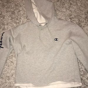 never worn cropped grey champion hoodie